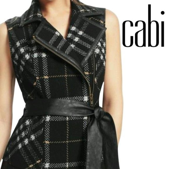 CAbi Jackets & Blazers - Cabi #517 Grid Vest Plaid Wool Blend Medium